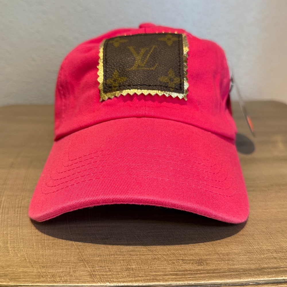 Bight pink Cap with Louis Vuitton vintage Patch